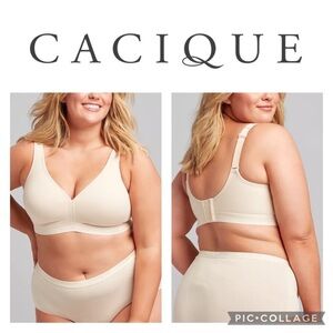 Cacique Unlined Full Coverage No Wire Bra, Size 42B